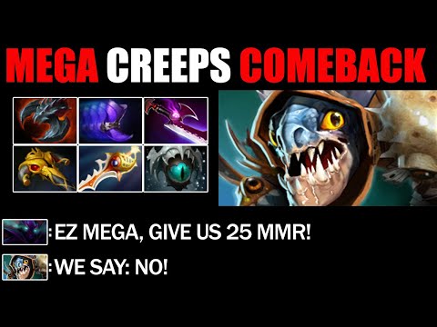 Divine Rapier Slark Mega Creeps Comeback - Epic Non-Stop Fight Gameplay Immortal Rank Dota 2