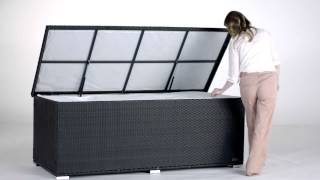 OUTFLEXX Kissenbox L, grau, Polyrattan, 204x94x75cm