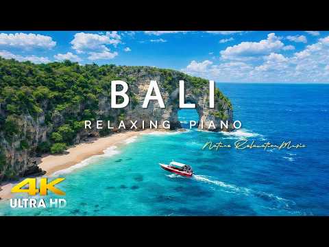 FLYING OVER BALI (4K UHD) - Amazing Beautiful Nature Scenery & Relaxing Music