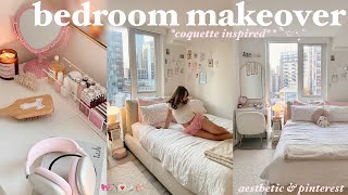 AESTHETIC ROOM MAKEOVER *coquette inspired* 🎀🏹🩰🤍 pinterest/cozy small room tour♡