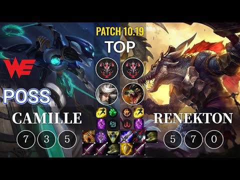 WE Poss Camille vs Renekton Top - KR Patch 10.19