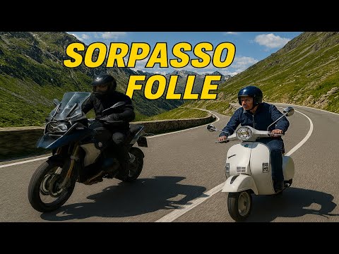 BMW GS vs Vespa PX salita dello Stelvio