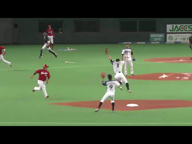 【4回表】助かった!! ファイターズ・田中賢の大ジャンプで暴投阻止!! 2016/6/9 F-C