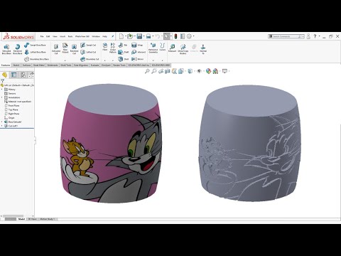 SolidWorks make 3D image on face | 3D Texture tool