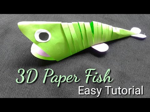 3D paper fish/ paper craft/ fish origami/ easy pape fish/ Paper craft for kids/ pape origame.