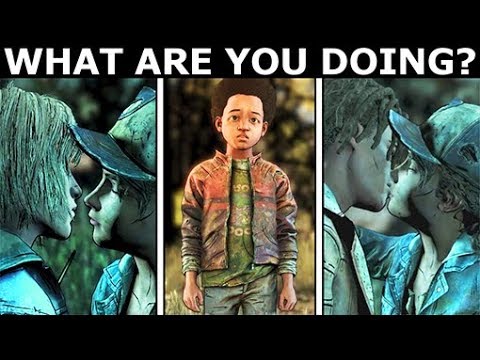AJ Catching Clementine Kissing Violet / Louis - The Walking Dead Final Season 4 Episode 3