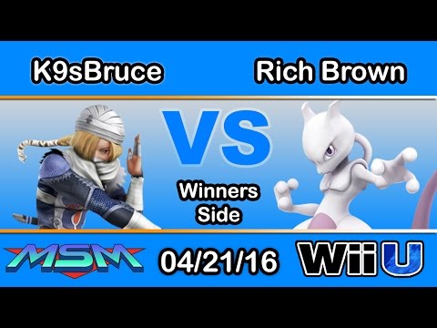 MSM 42: K9sBruce (Sheik) Vs. Rich Brown (Mewtwo) Winners Side - Smash Wii U