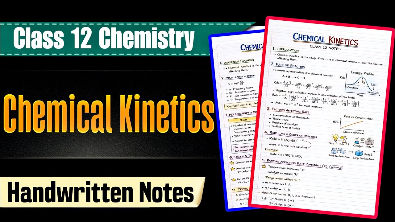 🔥 Class 12 Chemistry | Chemical Kinetics Handwritten Notes | For JEE, NEET & Board Exam