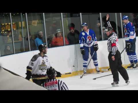 Hluboká n.Vltavou Knights - HC Tábor B 6:1, 2018-19 (přeražené zuby Erika Bahuly)