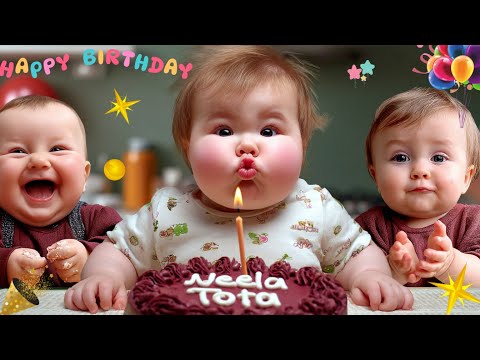 Happy Birthday Song | Cute Baby Dance Party! 🎉 | Fun Birthday Song for Kids | Neela Tota