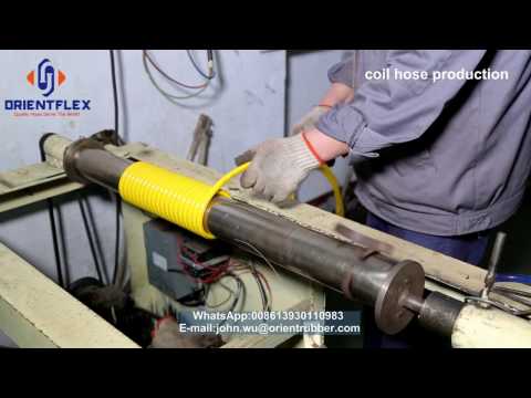 Pneumatic hose and nylon coil hose production