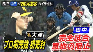 田中幹也が完全試合を阻止！【6/2 中日×ソフトバンク ハイライト】