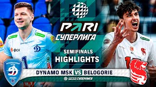 Волейбол Dynamo MSK vs. Belogorie | HIGHLIGHTS | Semi-Finals | Round 3 | Pari SuperLeague 2024