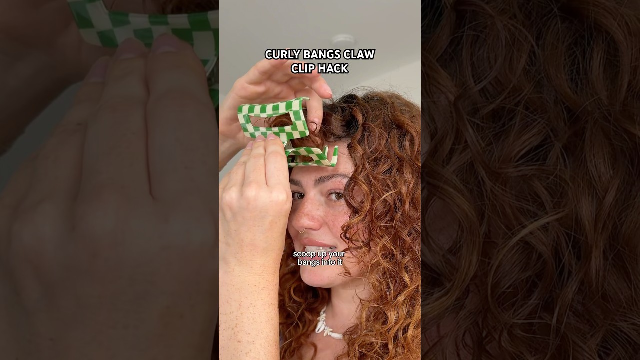 my favorite curly hair hack to refresh my bangs 🩷 + get them to spring back up and stay there!