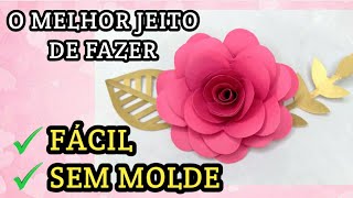 COMO FAZER ROSA DE PAPEL PARA TOPO DE BOLO FÁCIL + FOLHA DOURADA | DIA DAS MÃES