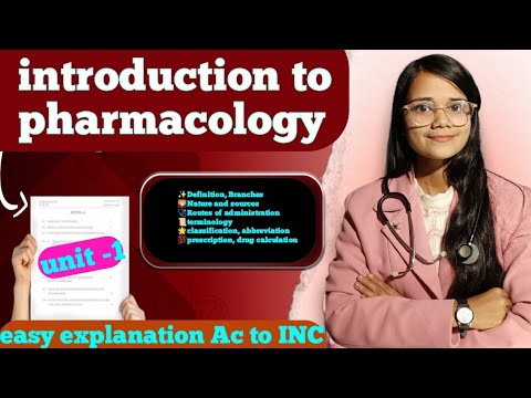 Introduction to pharmacology| unit -1| bsc nursing| 3rd sem 