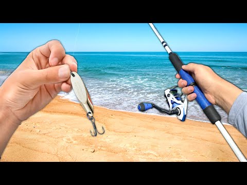 I TOSSED a BIG SPOON off the Beach and Caught THIS! (Saltwater Fishing)