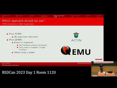 TPM emulation with bhyve by Corvin Köhne at BSDCan 2023