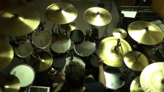 Drumming along to &quot;Chemistry&quot; by Rush (top View)