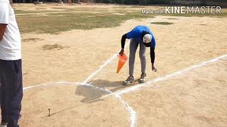 Shotput sector marking on ground