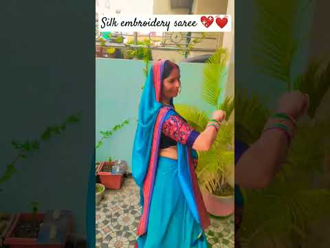 silk heavy embroidery saree 💖💓😍🌹#saree #janajanahena #sunilsonicgsong #anupamamishracgsong  #cg