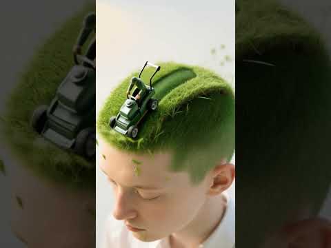 grass hair cut | ai video #aitools #aivideo #shorts