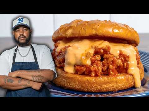Cajun Chicken Sloppy Joes with Cheese Sauce