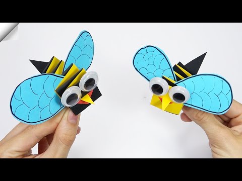 How to make a paper bee Moving paper toys