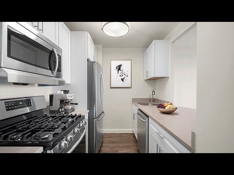 Parkside Place Virtual Tour - Model One Bedroom w/ City View – Modern Kitchen w/ Quartz countertops