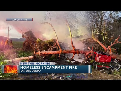 SLO City Fire puts out homeless encampment fire off Los Osos Valley Road