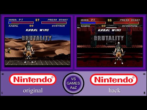 [HACK] Ultimate Mortal Kombat 3 Deluxe (SNES VS SNES) side by side comparison