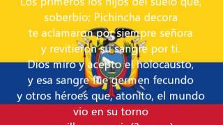 Himno Nacional del Ecuador [Original] con letra