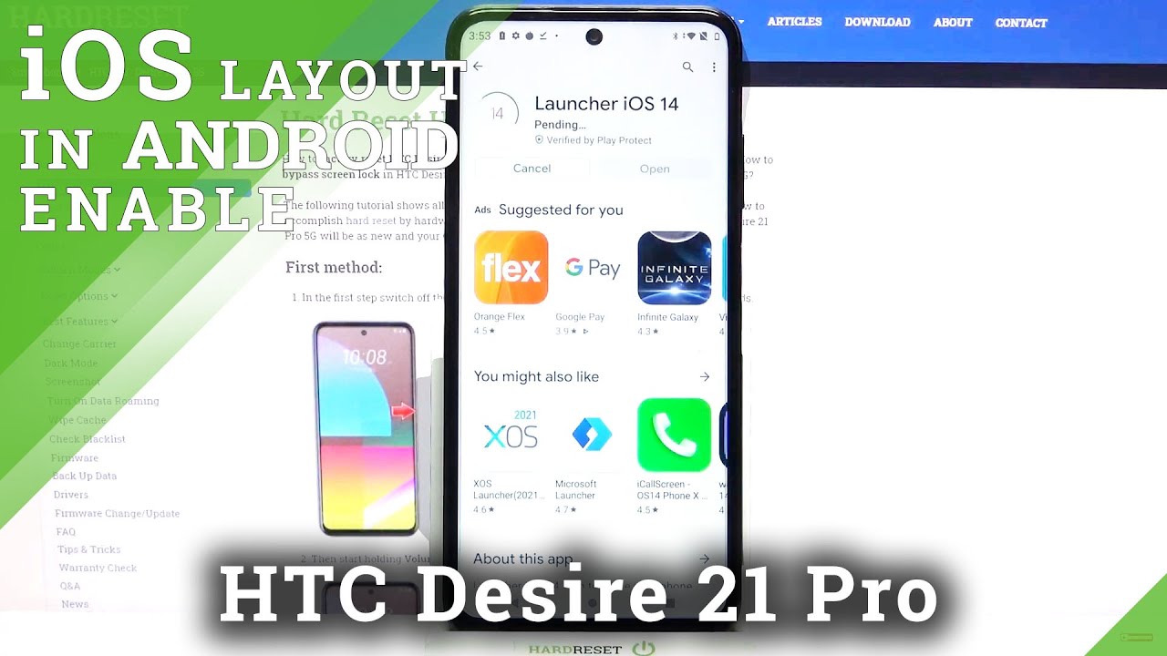 iOS Launcher - HTC Desire 21 Pro & Apple Layout