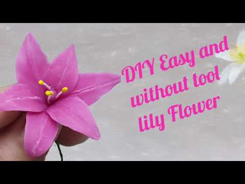 How to make Bloomed LILY Flower from Air dry Clay/Polymer Clay/Flexible Clay In Easy Way?