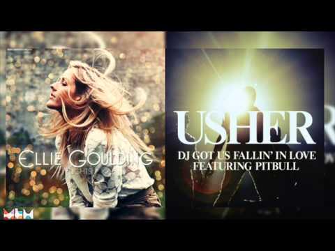 Ellie Goulding vs Usher ft. Pitbull - Lights vs DJ Got Us Fallin' In Love