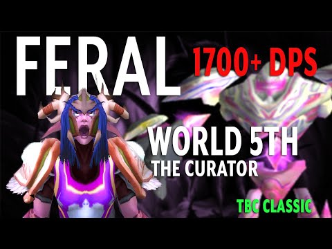 1700+ DPS Feral Druid - World #5th The Curator | Karazhan | WoW TBC Classic