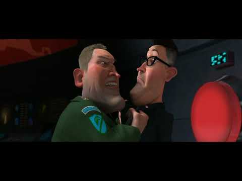Monsters vs. Aliens trailer still with Ginormica and the monster team in the city