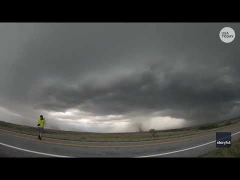 Timelapse shows dark storm clouds roll over Vinson as severe storms hit Oklahoma