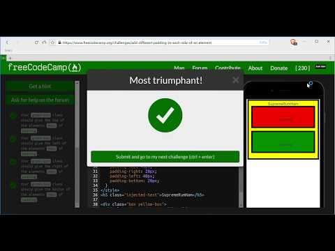 Add Different Padding to Each Side of an Element- freeCodeCamp HTML5 and CSS lesson #41