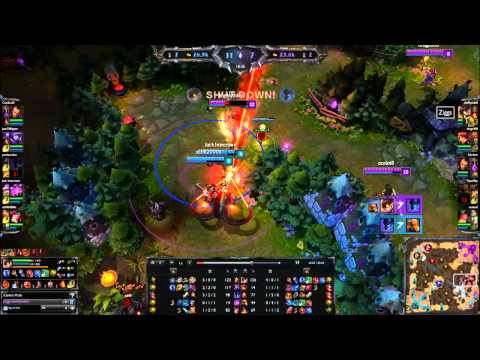 Ziggs baits Vel' Koz Nocturne and Miss Fortune to their demise!  (HD)