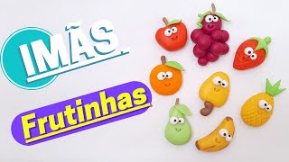 Como fazer imã de geladeira frutinhas em biscuit passo a passo sem molde para iniciantes