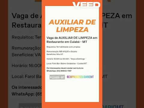 'Vagas Gratuitas de Emprego em Cuiabá e Várzea Grande' - diversas áreas (Maio/2024) - parte 7