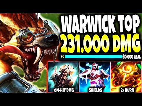 The IMMORTAL WARWICK TOP Build ~ 231.000 TOTAL DMG & 30.000 Heal 🔥 LoL Top Warwick s12 Gameplay