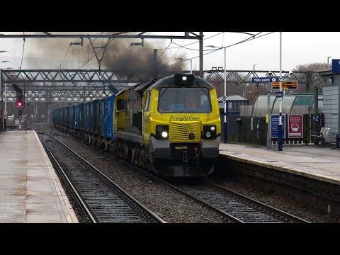 Freightliner Class 70 No. 70010 on 6F33 Bredbury - Runcorn Folly Lane @ Guide Bridge on 08.03.21 HD