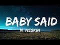 1 Hour |  Måneskin - BABY SAID (Lyrics)  - Lyrics Zone