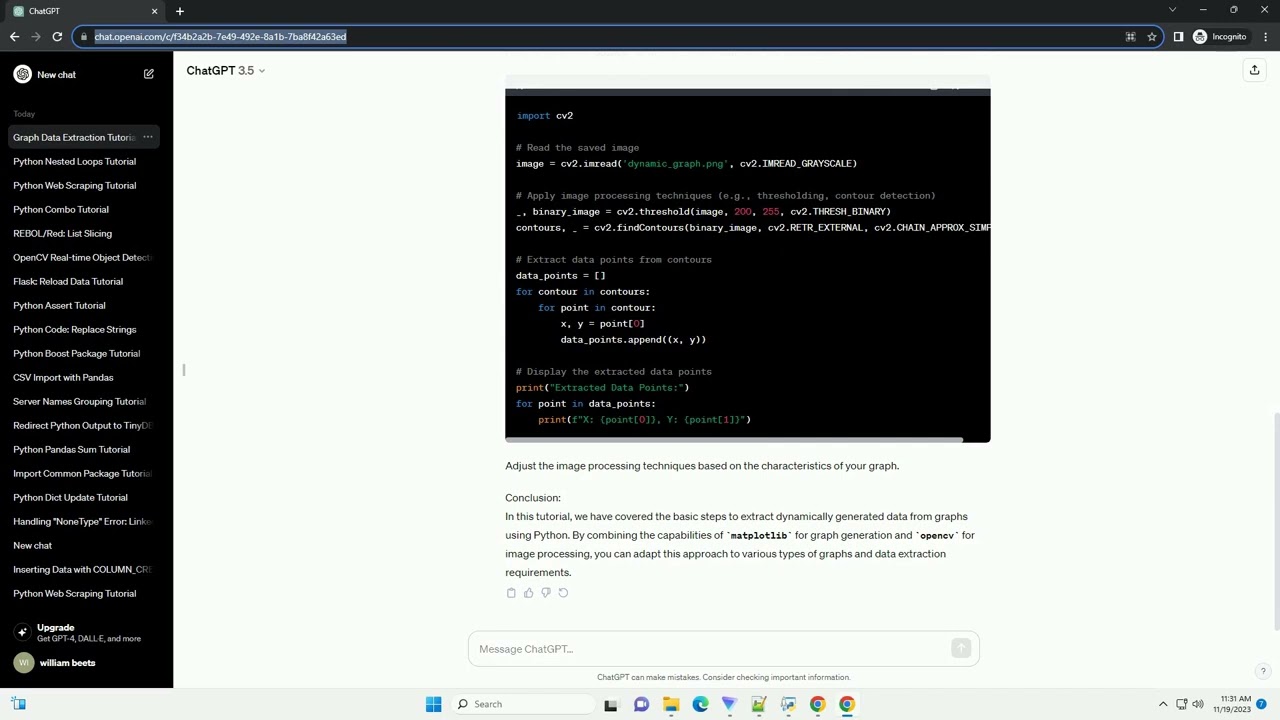 How can I extract dynamically generated data from graphs using Python