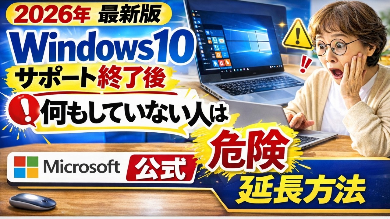【2026年最新版】Windows10 サポート終了後の現実的な対処法｜何もしていない人は危険