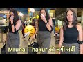 Madam को सर्दी हो गई लगता है Mrunal Thakur Caught By Media At Airp