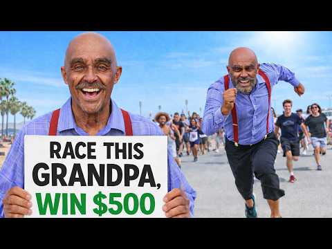 Beat This Grandpa In A Race *PRANK Venice Beach