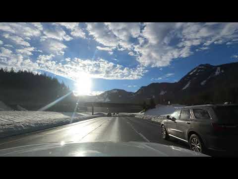 Winter Driving from North Bend to Snoqualmie Pass, Washington